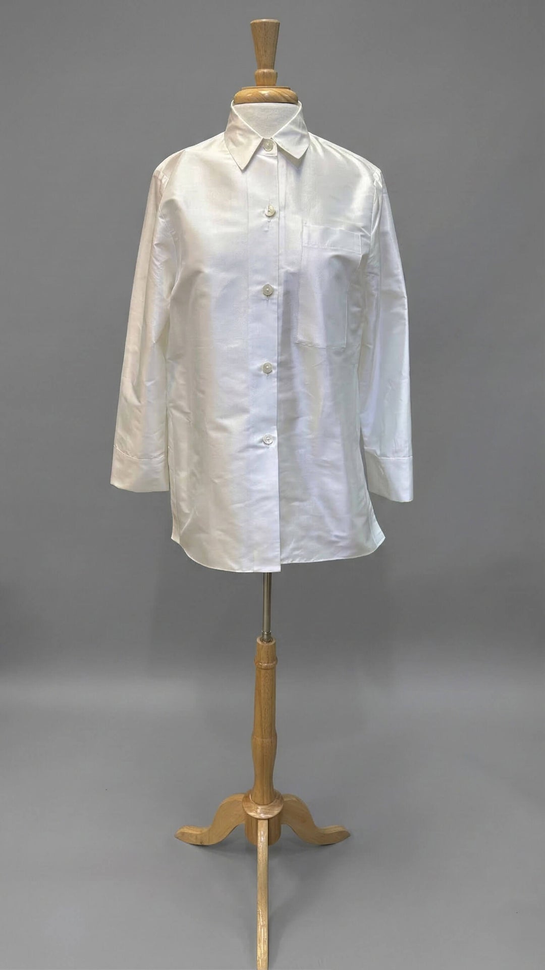 Emmelle Collared Button Down Shirt in White - Mildred Hoit