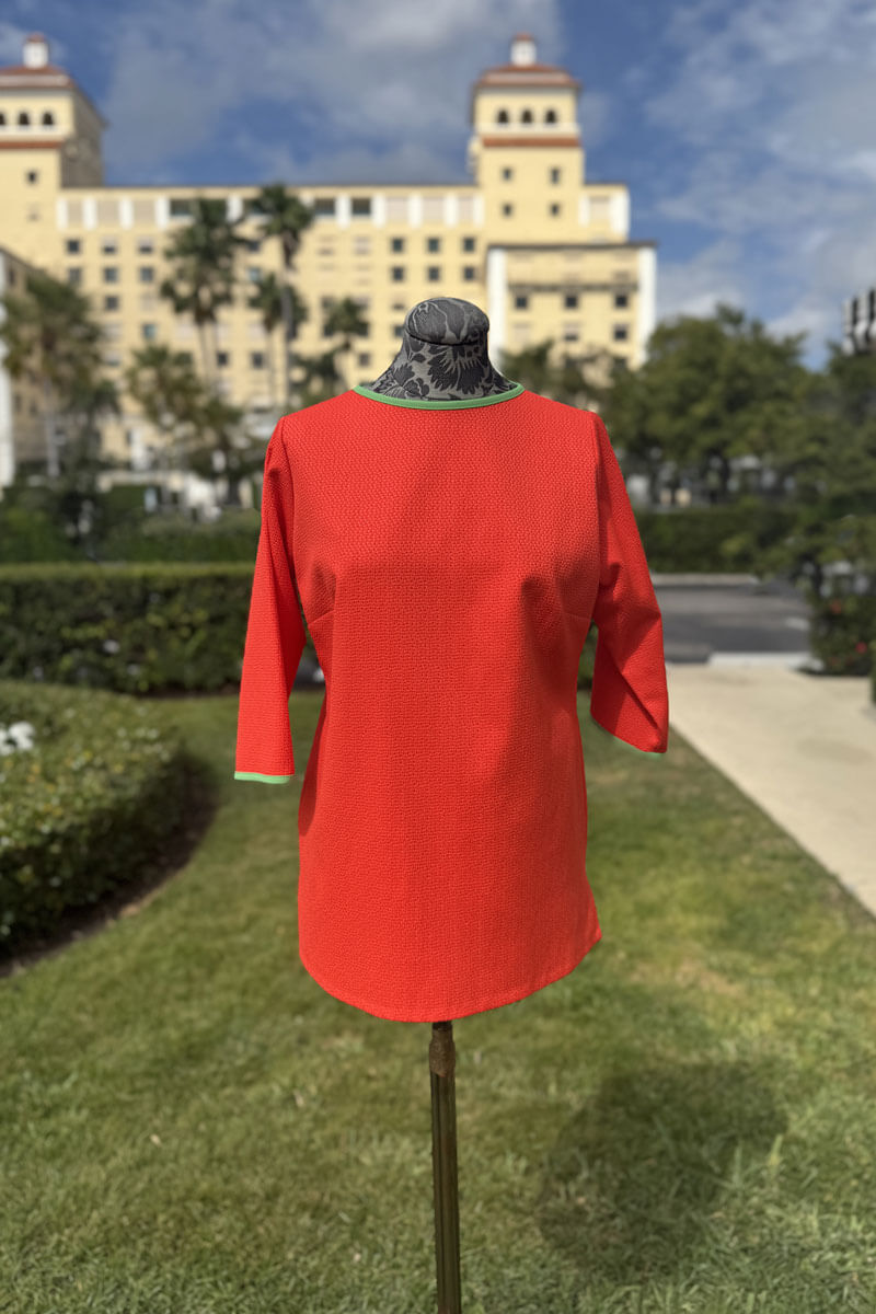 Emmelle Pique Tunic in Orange - Mildred Hoit
