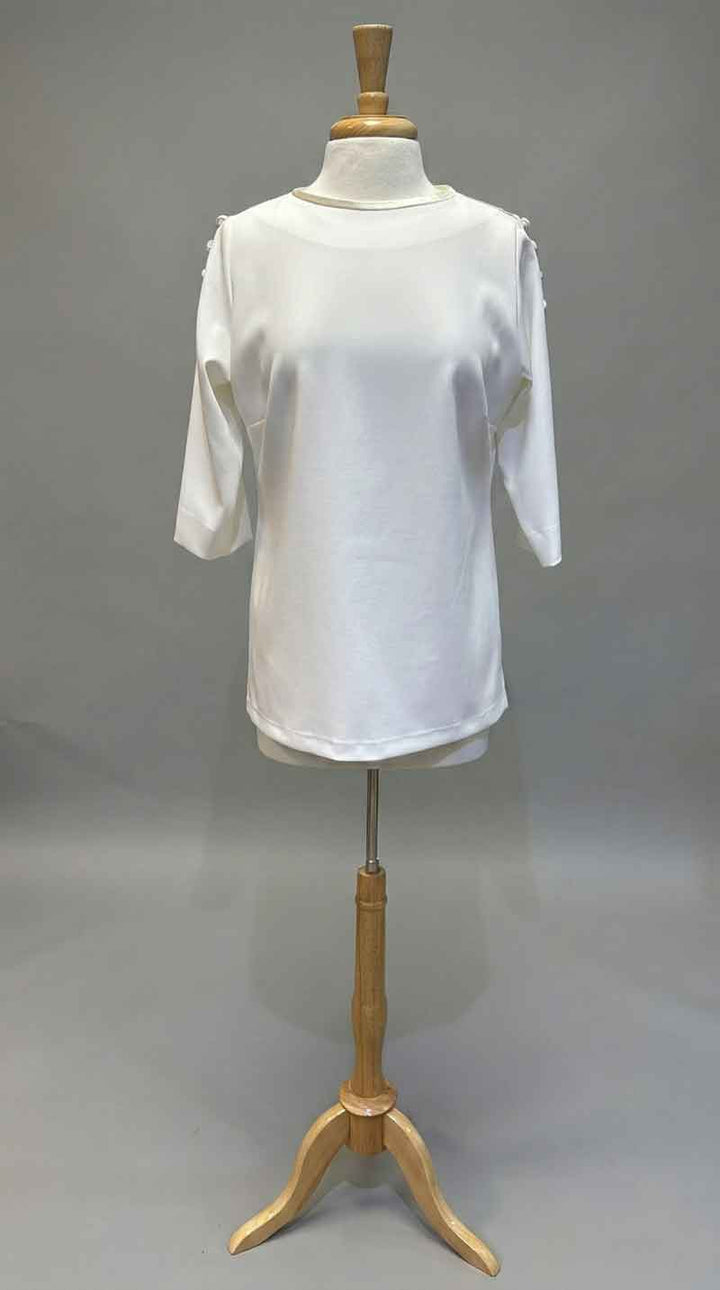 Emmelle Pearl Top with Pearl Button Details