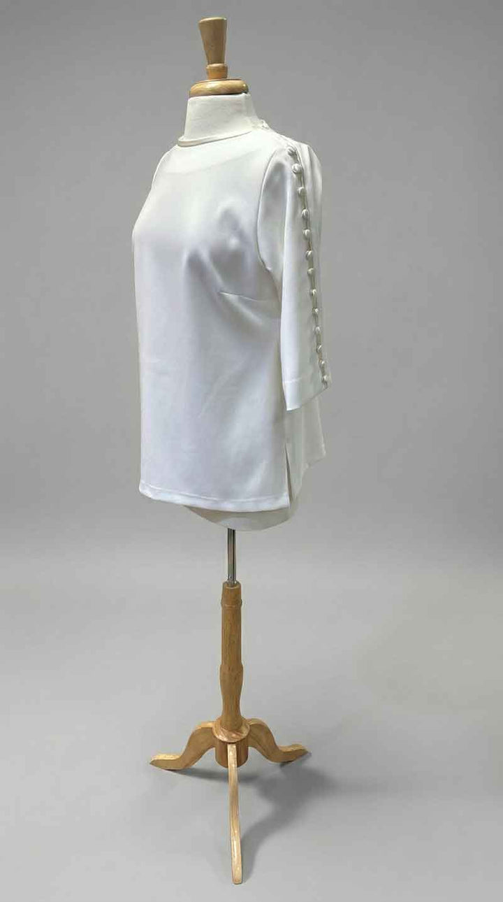 Emmelle Pearl Top with Pearl Button Details