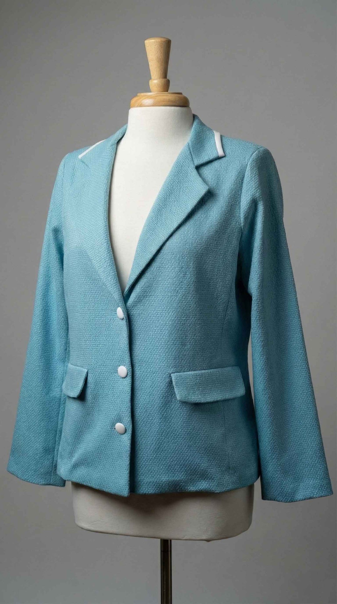 Emmelle Short Fitted Blazer in Cornflower - Mildred Hoit