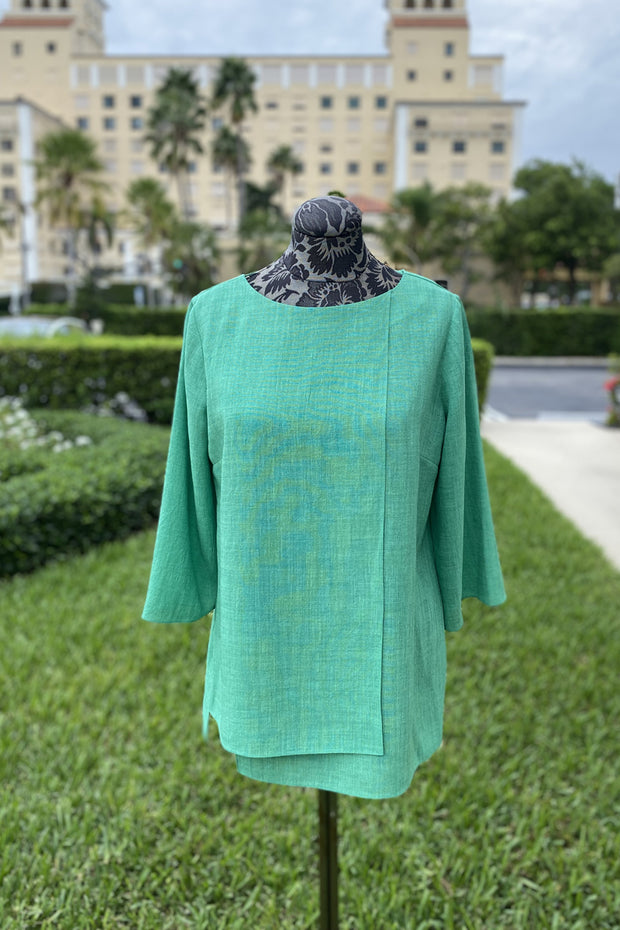 Emmelle Layered Front Microlinen Tunic in Seafoam available at Mildred Hoit in Palm Beach.