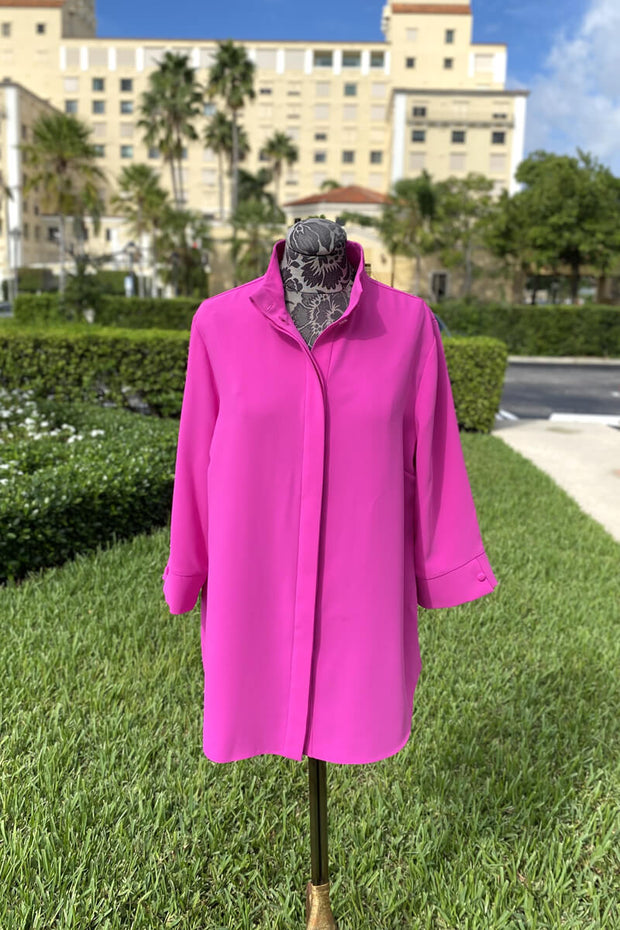 Emmelle Luxurious Crepe Tunic in Azalea available at Mildred Hoit in Palm Beach.