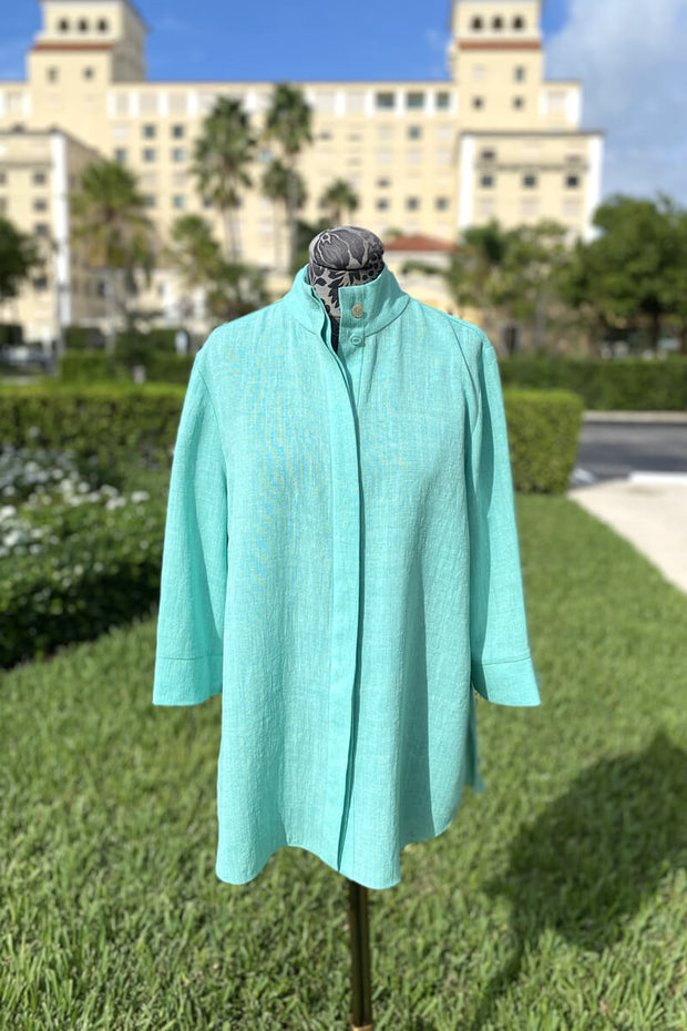 Emmelle Luxurious Crepe Tunic in Jade available at Mildred Hoit in Palm Beach.