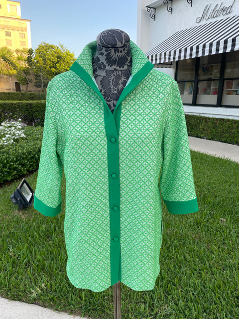 Emmelle Textured Jacket in Emerald available at Mildred Hoit in Palm Beach.