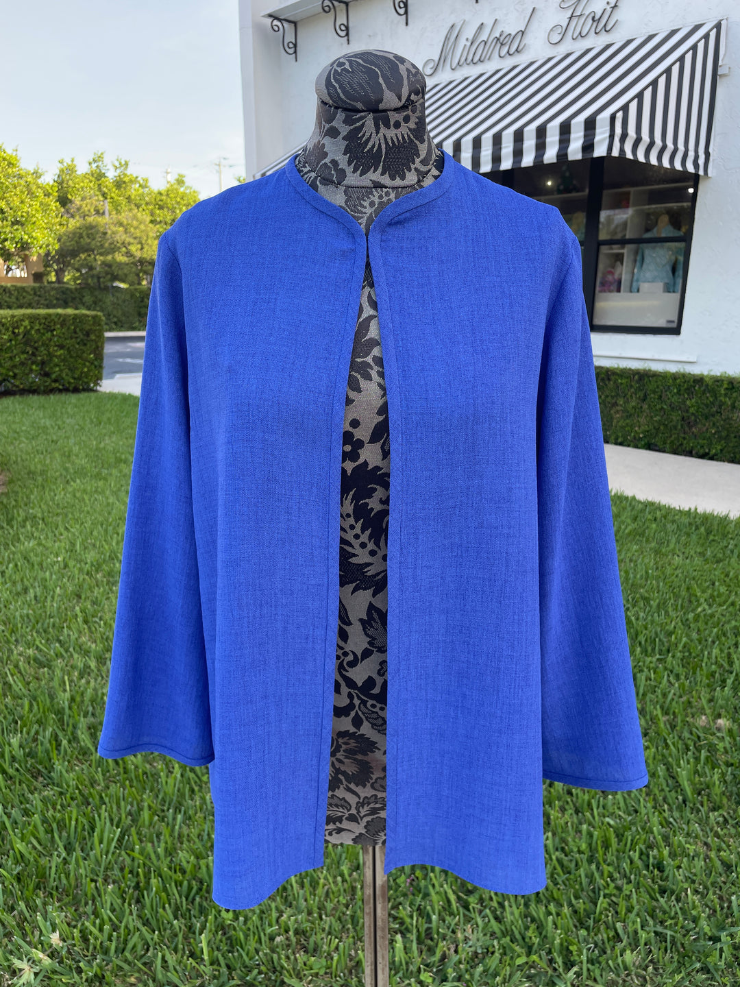 Emmelle Microlinen Jacket in Cobalt - Mildred Hoit