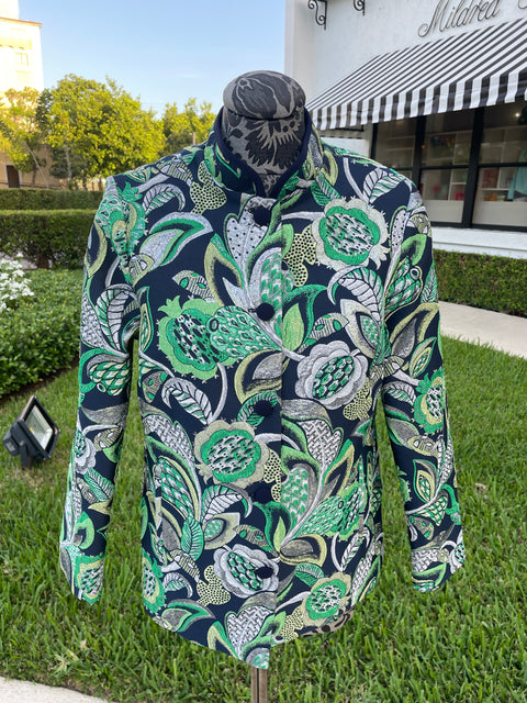 Emmelle Luxurious Crepe Emerald Jacket available at Mildred Hoit in Palm Beach.