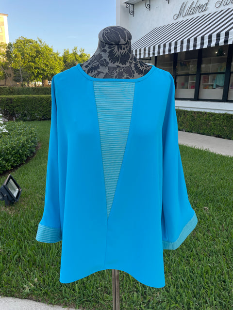 Emmelle Textured Tunic in Turquoise available at Mildred Hoit in Palm Beach.