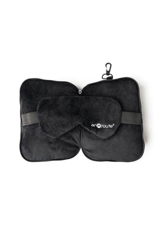 En Route Sleep Mask and Pillow Set in Black