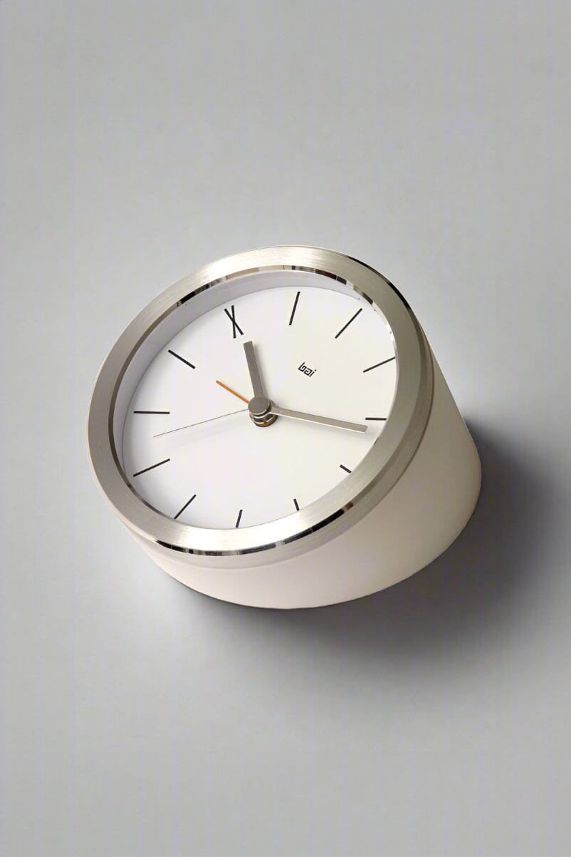 Silver Executive Alarm Clock available at Mildred Hoit in Palm Beach.