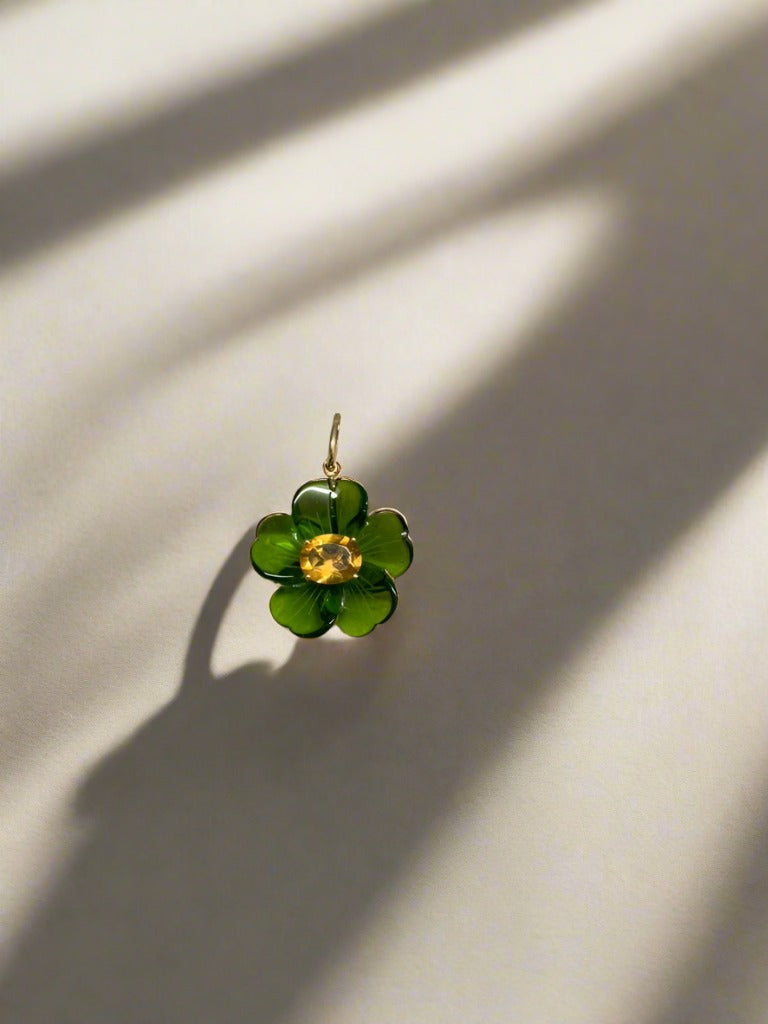 Reconstituted Peridot and Citrine Brooch - Mildred Hoit