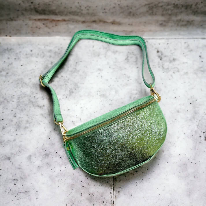 Metallic Neon Green Fanny Pack - Mildred Hoit