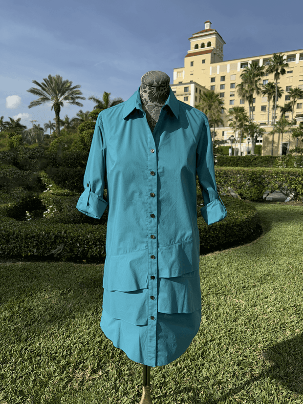 Teal Weathercloth Dress available at Mildred Hoit in Palm Beach.