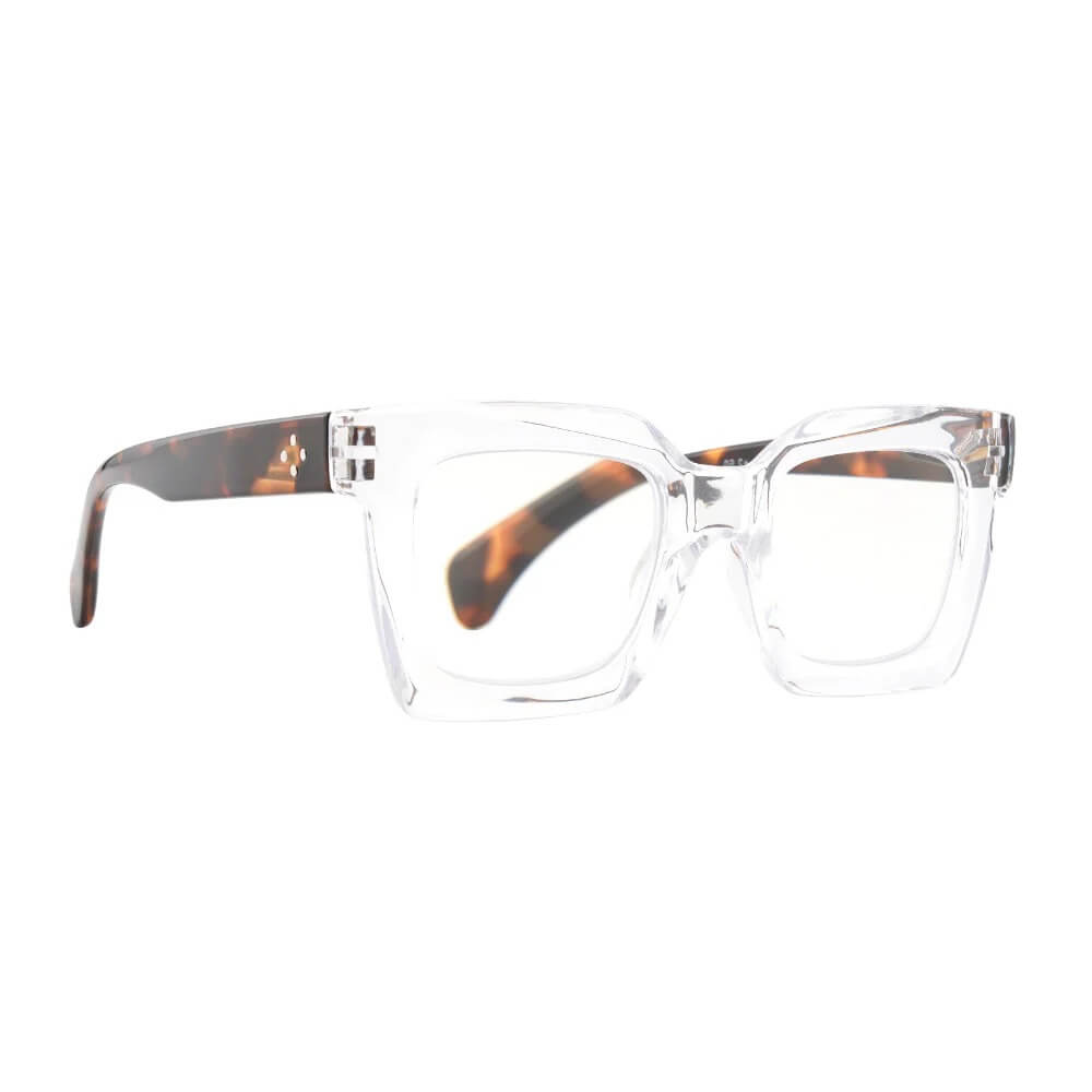 Fiona Blue Light Readers in Clear with Tortoise Temples