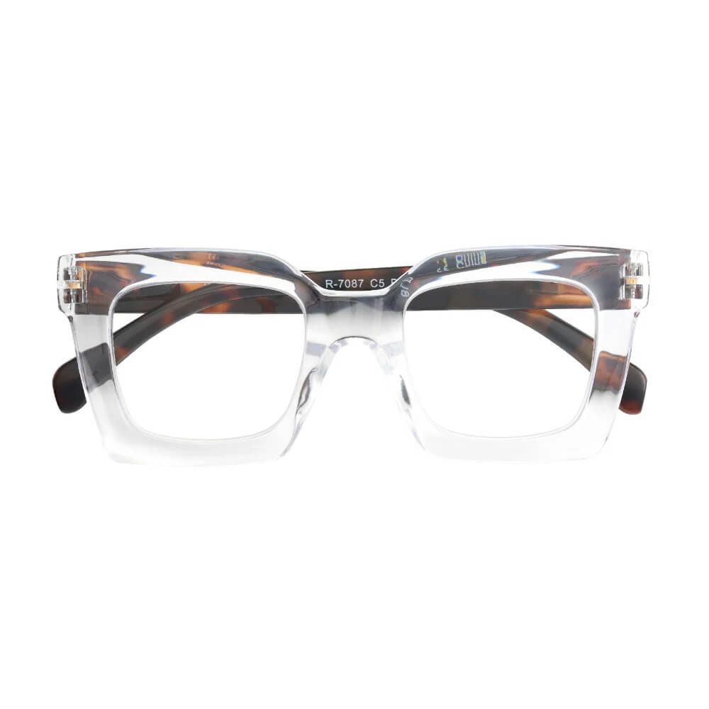 Fiona Blue Light Readers in Clear with Tortoise Temples