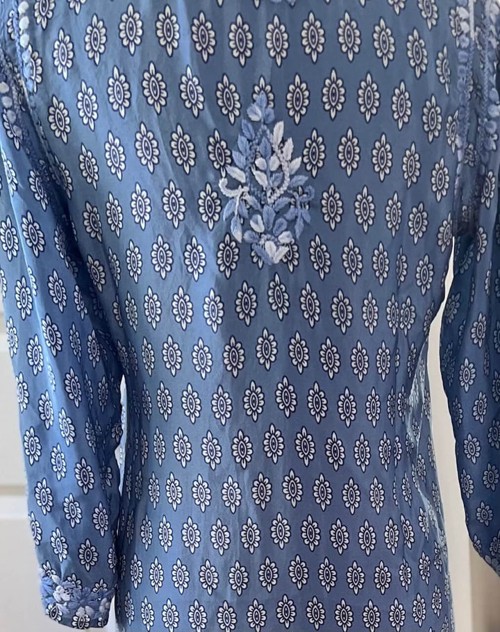 Amaya Fleur Blue Tunic - Mildred Hoit