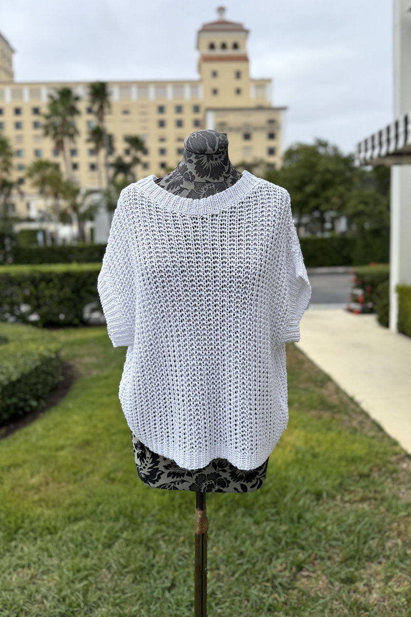 Knit Sweater in White - Mildred Hoit