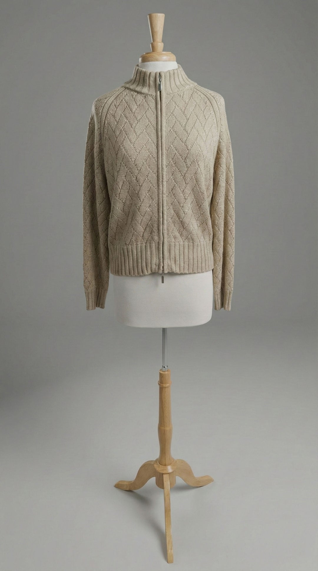 Flora Fedi Zip Front Sweater in Corda - Mildred Hoit