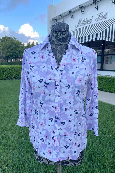 Foxcroft Non-Iron Blush Blossoms Shirt