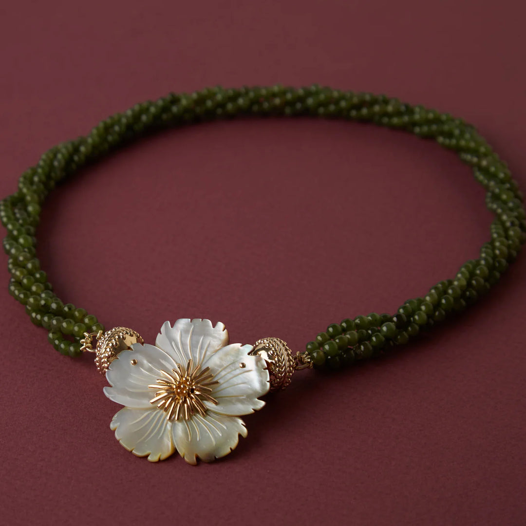 Small Grey Pearl Cherry Wildflower Centerpiece - Mildred Hoit