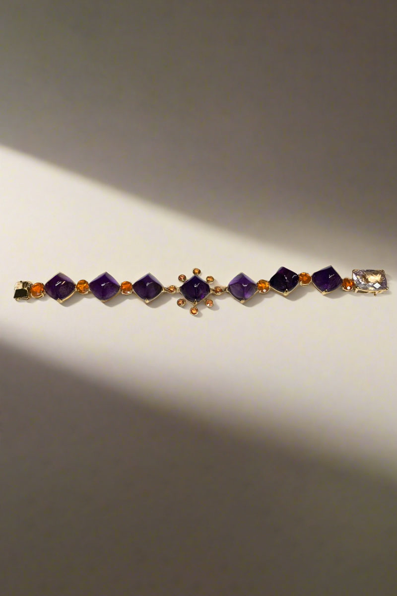 Opal, Amethyst, and Pink Amethyst Bracelet - Mildred Hoit