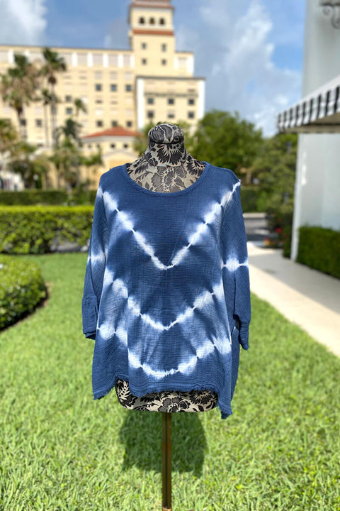 Pure Amici Ink Tie Dye Fringe Poncho available at Mildred Hoit in Palm Beach.