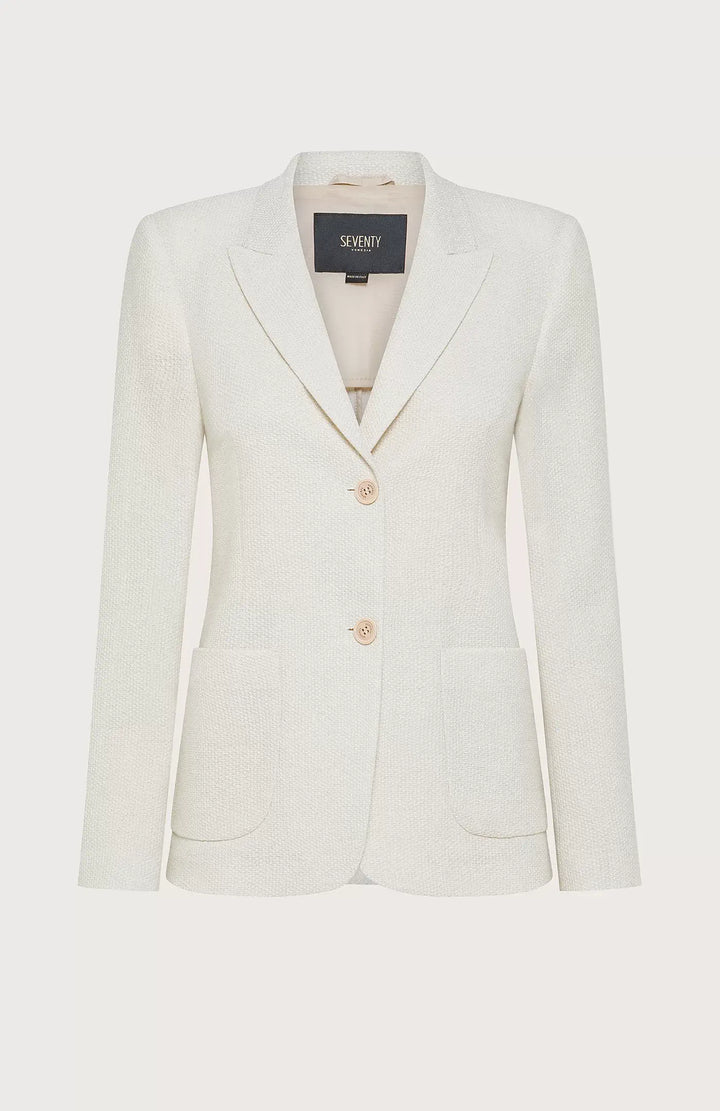 Seventy Textured Blazer in Beige - Mildred Hoit