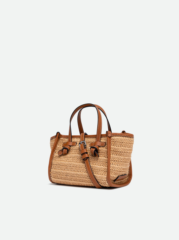 Gianni Chiarini Bag in Natural Straw & Leather - Mildred Hoit