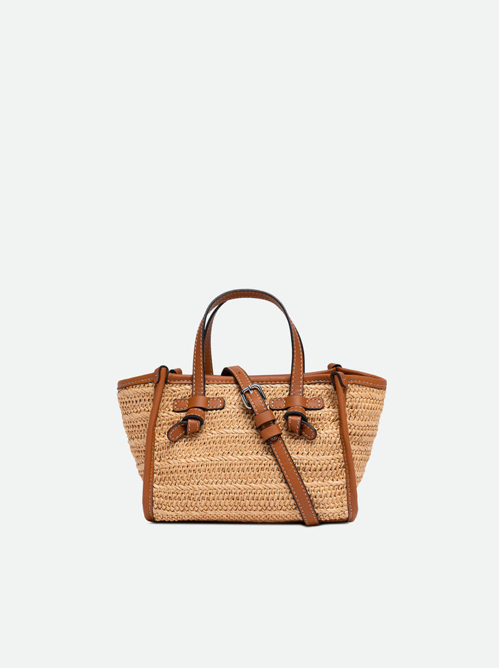 Gianni Chiarini Bag in Natural Straw & Leather - Mildred Hoit