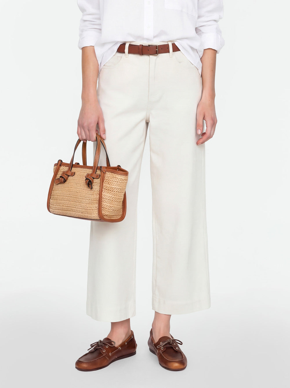 Gianni Chiarini Bag in Natural Straw & Leather - Mildred Hoit
