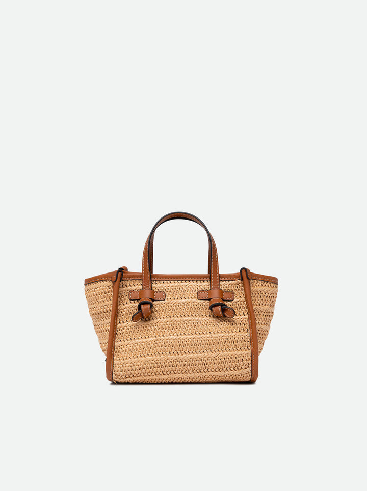 Gianni Chiarini Bag in Natural Straw & Leather - Mildred Hoit