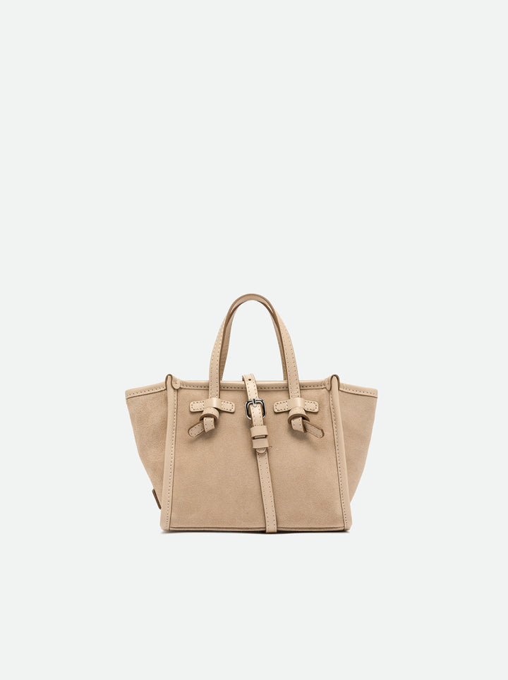 Gianni Chiarini Bag in Nude Suede & Leather - Mildred Hoit