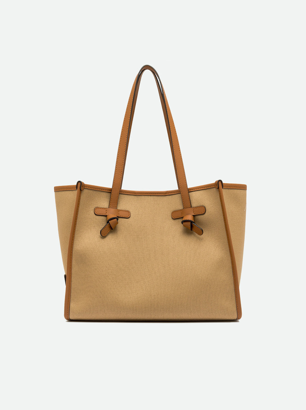 Gianni Chiarini Canvas & Leather Bag in Corda-Cuoio-Caramel - Mildred Hoit