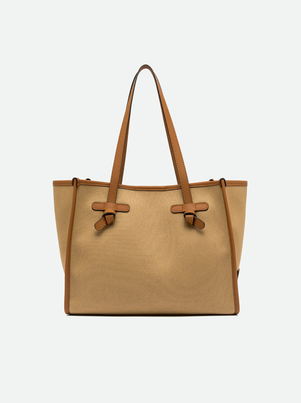 Gianni Chiarini Canvas & Leather Bag in Corda-Cuoio-Caramel - Mildred Hoit