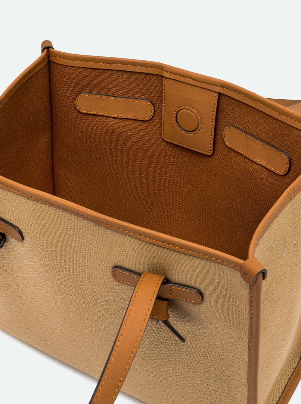 Gianni Chiarini Canvas & Leather Bag in Corda-Cuoio-Caramel - Mildred Hoit