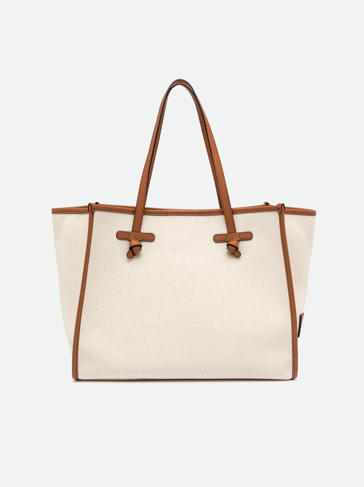 Gianni Chiarini Canvas & Leather Bag in Panna-Corda-Caramel - Mildred Hoit