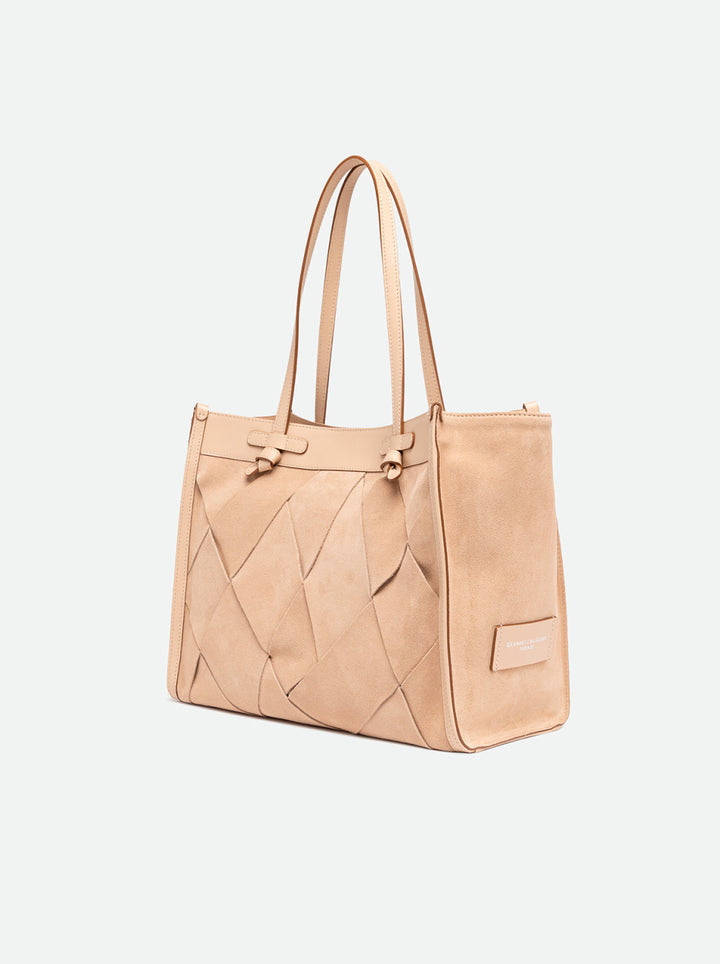 Gianni Chiarini Marcella Bag in Nude Suede - Mildred Hoit
