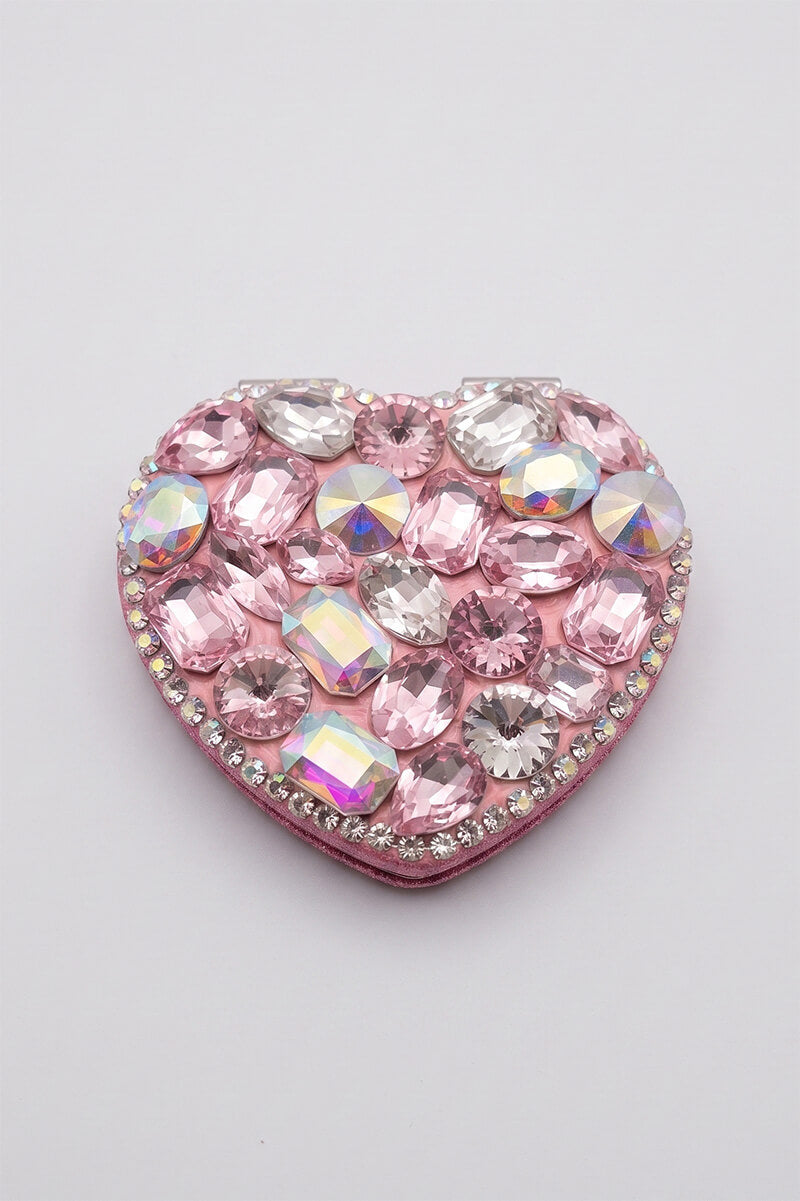 Pink Sparkle Heart Compact