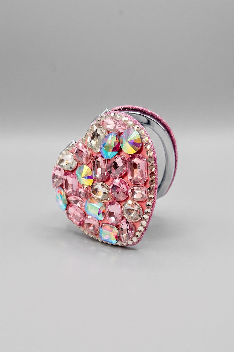 Pink Sparkle Heart Compact