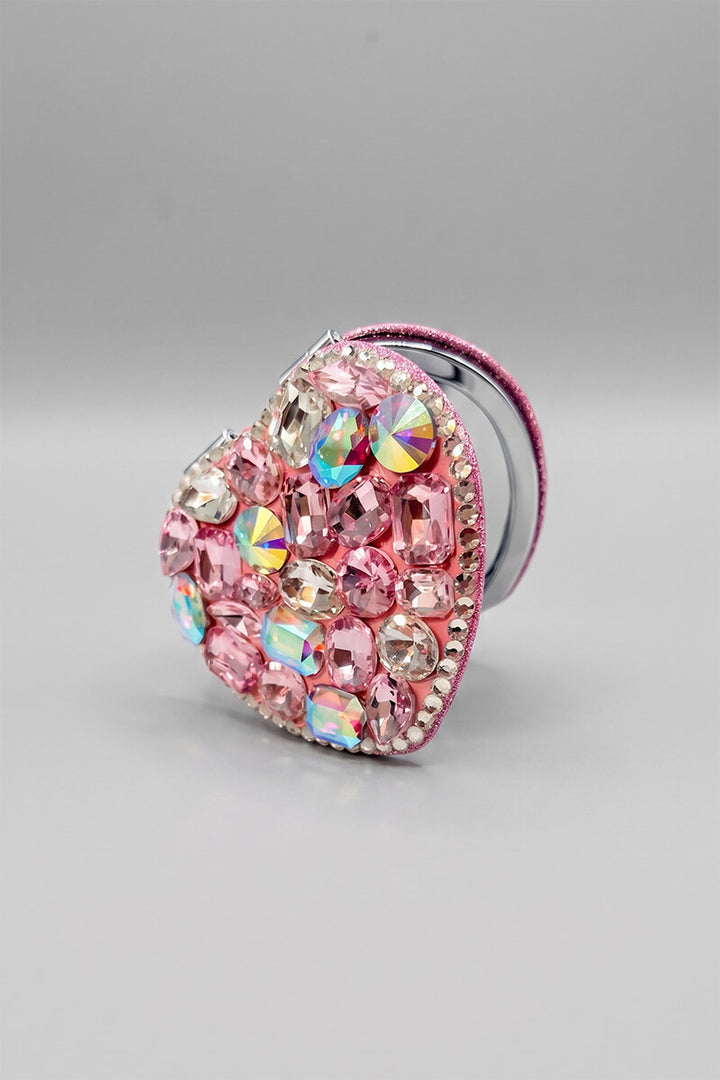 Pink Sparkle Heart Compact