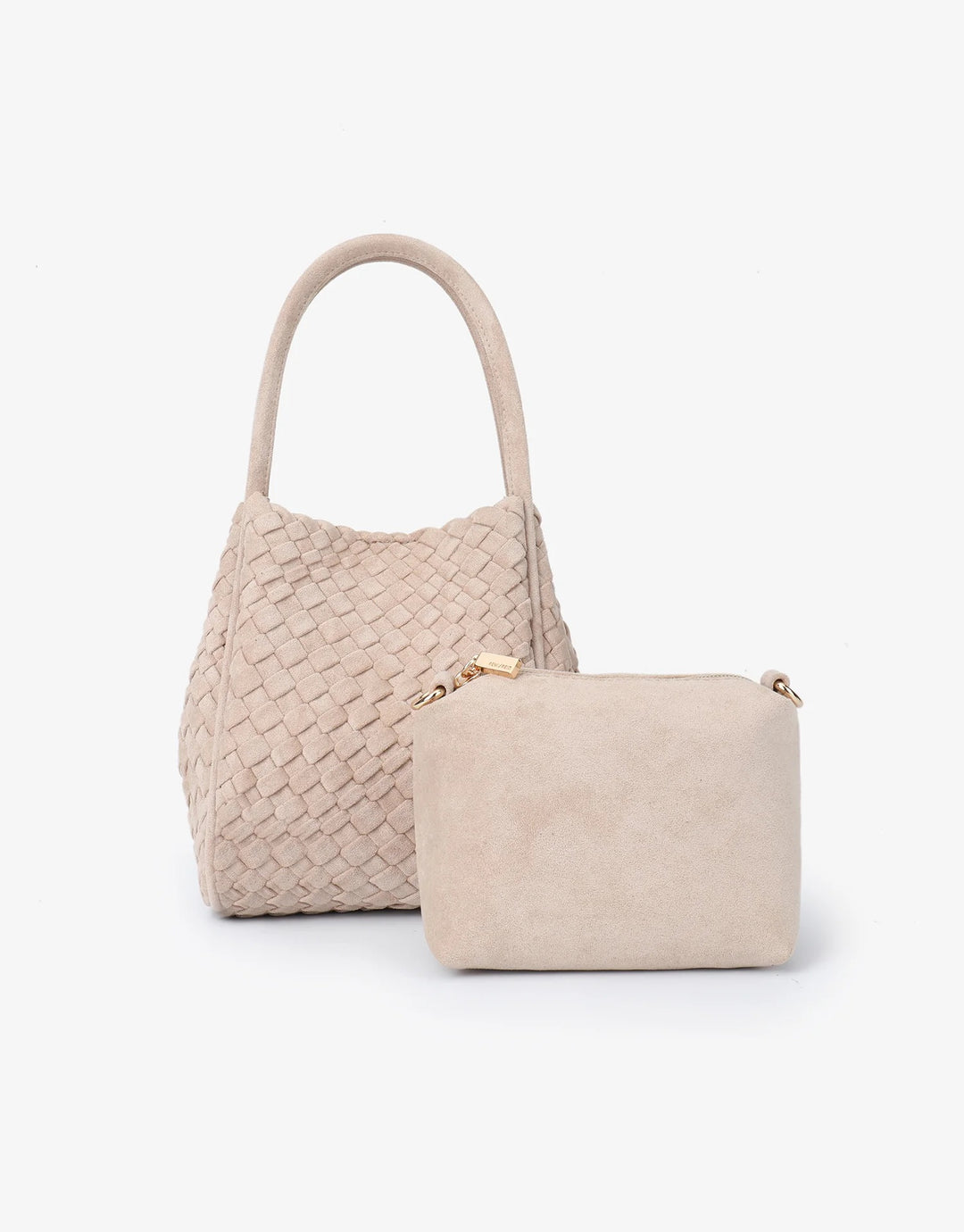 Hollace Mini Woven Tote in Faux Foundation Suede