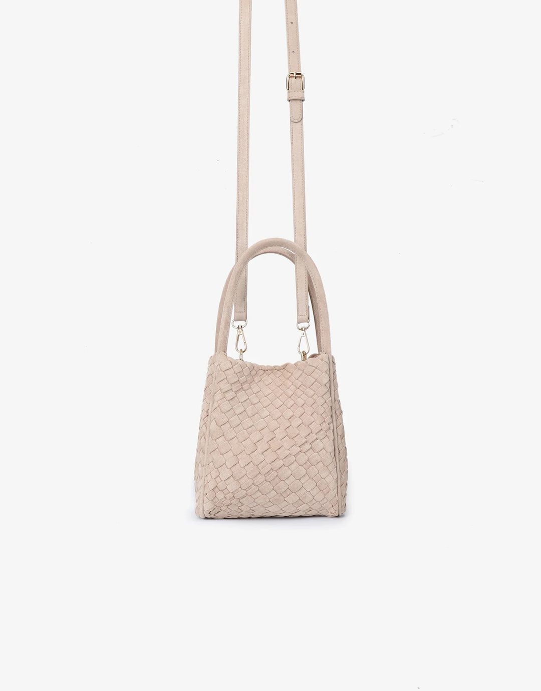 Hollace Mini Woven Tote in Faux Foundation Suede