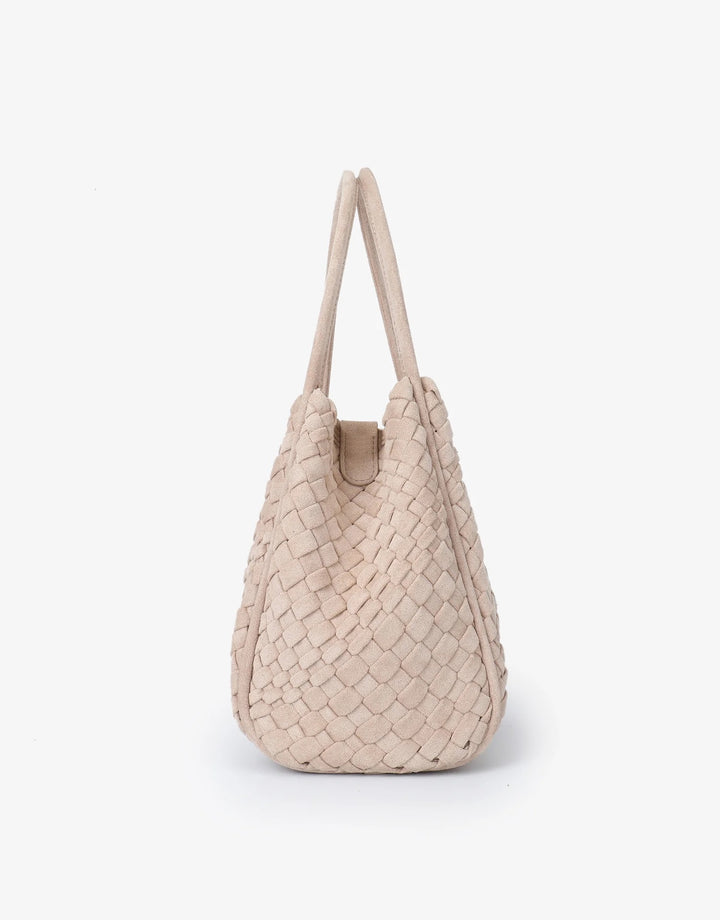 Hollace Mini Woven Tote in Faux Foundation Suede