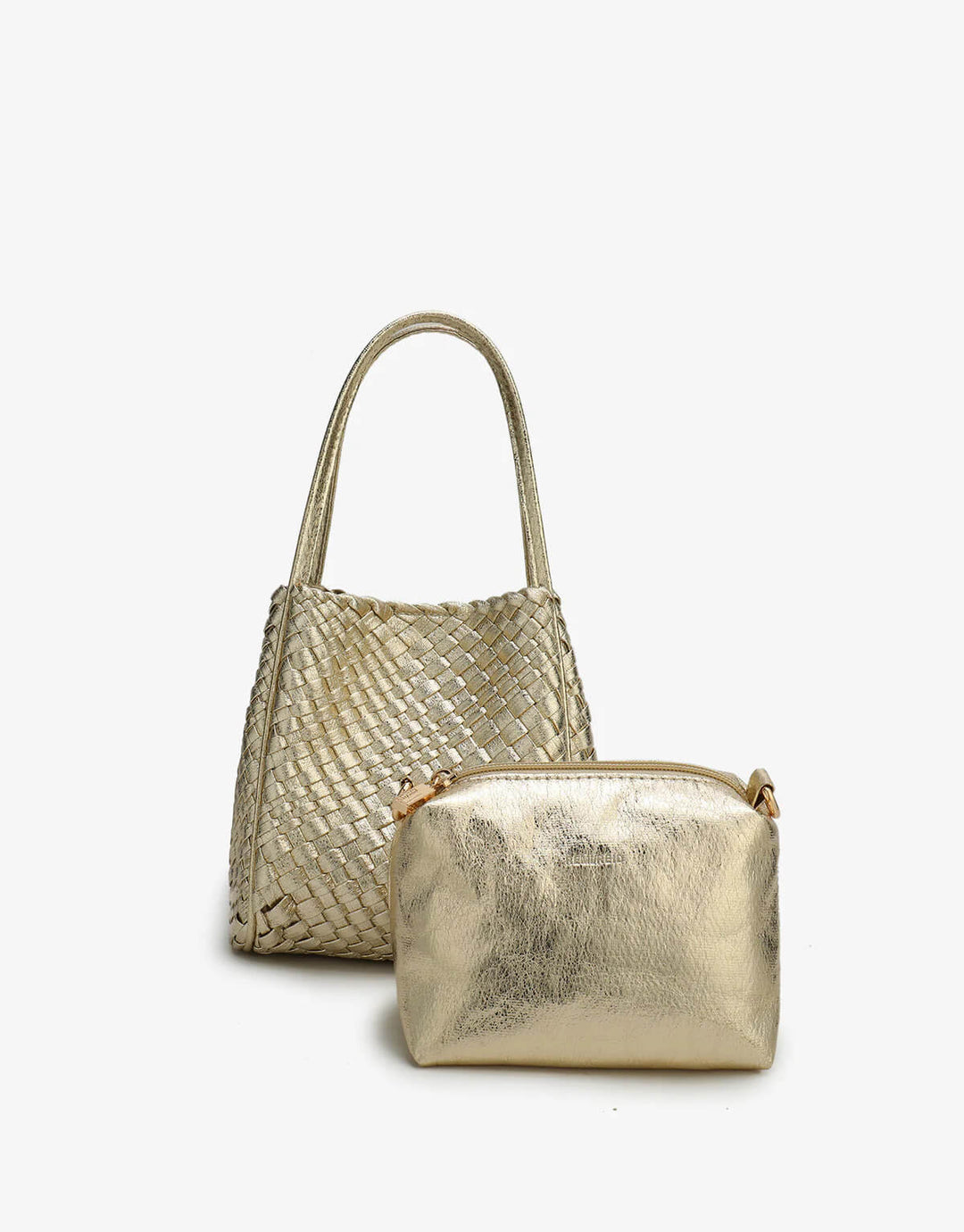 Hollace Woven Mini Tote in Platinum