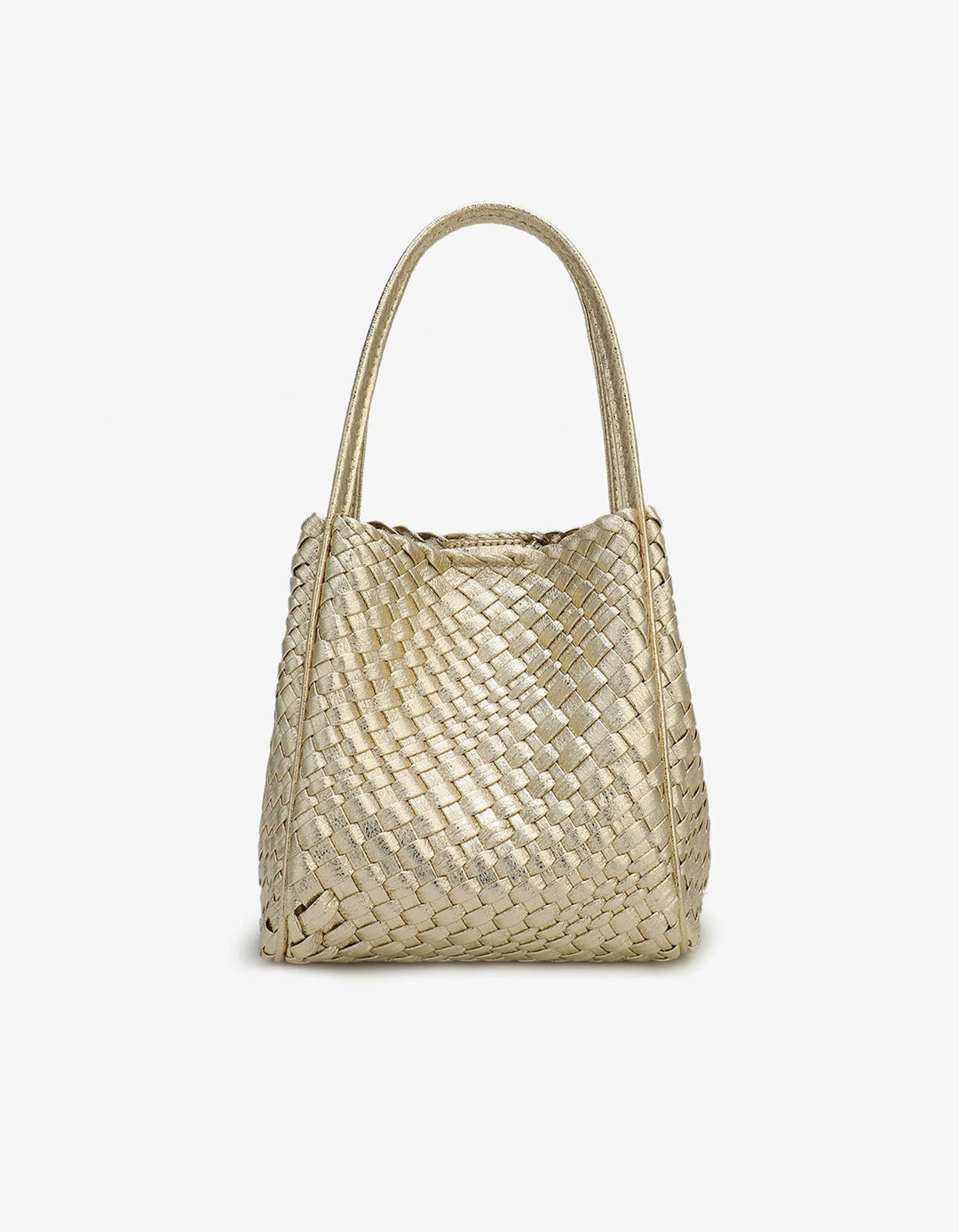Hollace Mini Woven Tote in Hi Shine Gold - Mildred Hoit