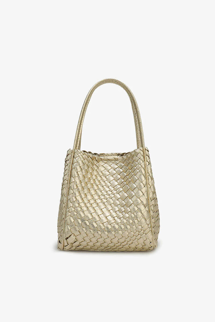 Hollace Woven Mini Tote in Platinum