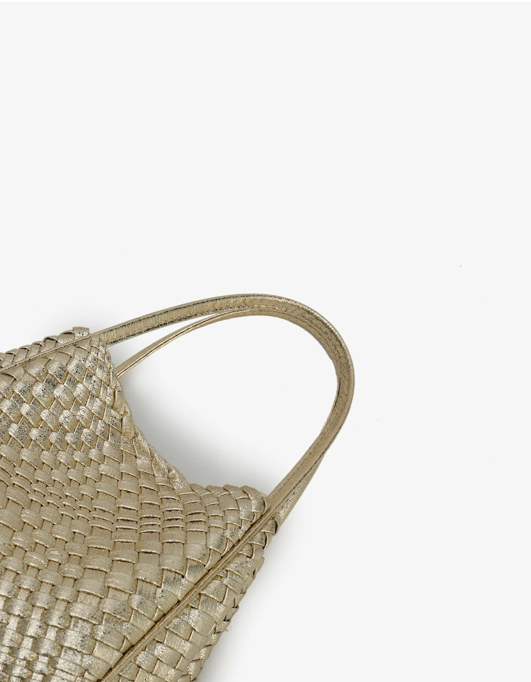 Hollace Mini Woven Tote in Hi Shine Gold - Mildred Hoit