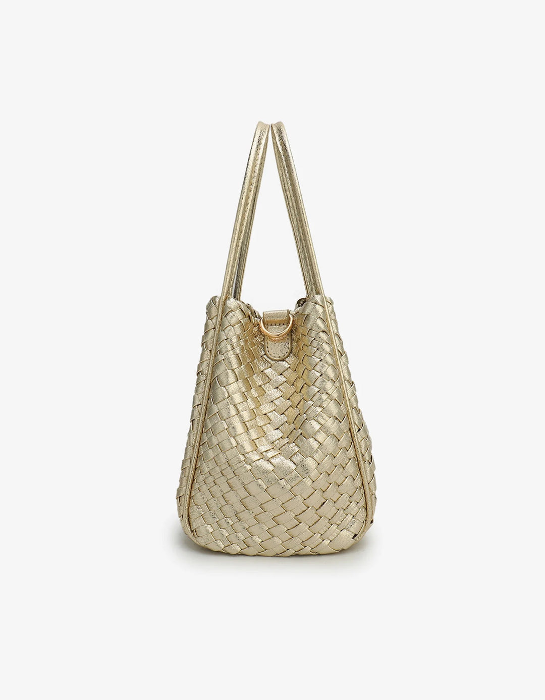 Hollace Mini Woven Tote in Hi Shine Gold - Mildred Hoit
