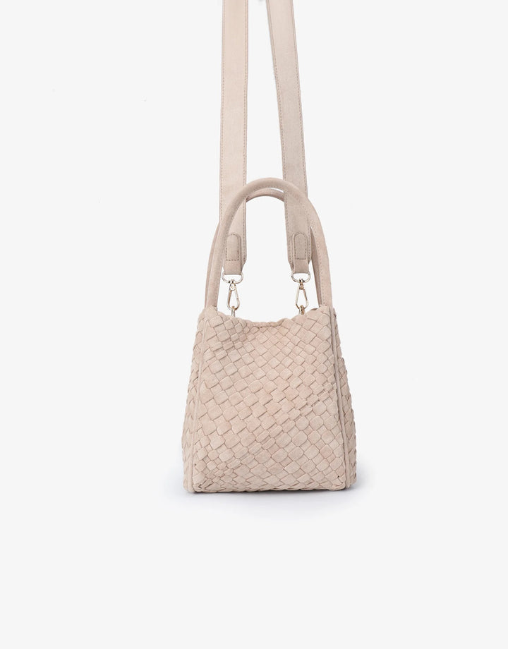 Hollace Mini Woven Tote in Faux Foundation Suede