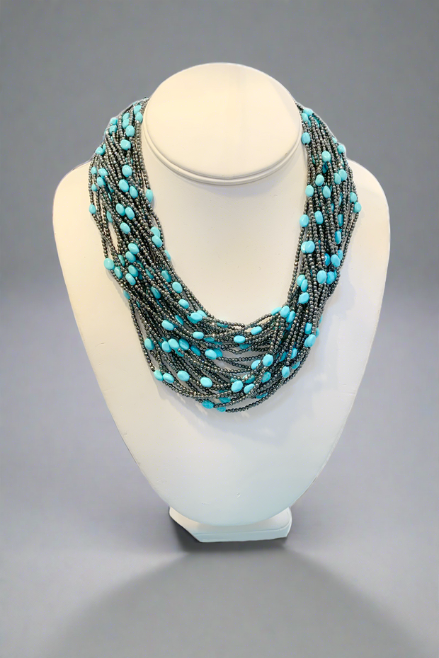 Hematite and Turquoise Necklace